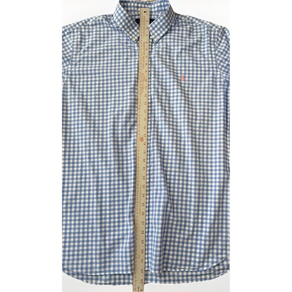 Ralph Lauren Mens Classic Fit Blue Gingham Long Sleeve Shirt XXL 100% Stretch - Picture 6 of 11